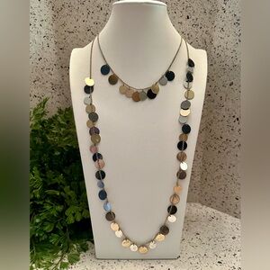 EXPRESS tri color metal disc necklace